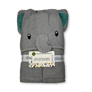 Little Me Baby Boys or Baby Girls Elephant Cotton Hooded Bath Towel - Gray